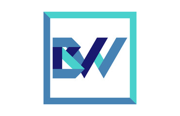 BW Square Ribbon Letter Logo