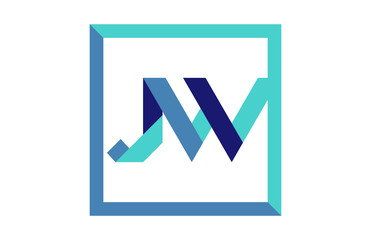 JW Square Ribbon Letter Logo