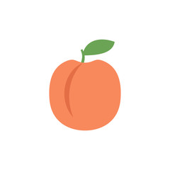 Peach icon, simple design, Peach icon clip art. Clipart cartoon fruit icon.