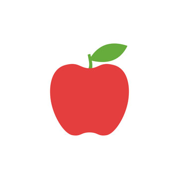 Apple icon, simple design, Apple icon clip art. Clipart cartoon fruit icon.