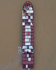 Fototapeta na wymiar Container Ship From Above