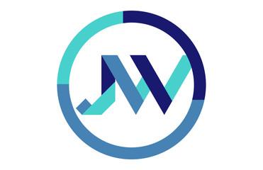 JW Global Blue Ribbon letter Logo