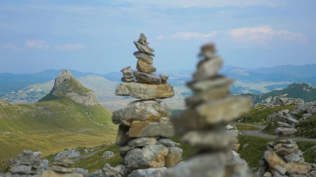 Several beautiful rock towers in mountain Durmitor, Montenegro