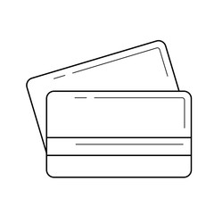 Credit cards line icon isolated on white background. Credit cards Vector line icon of credit cards for infographic, website or app.