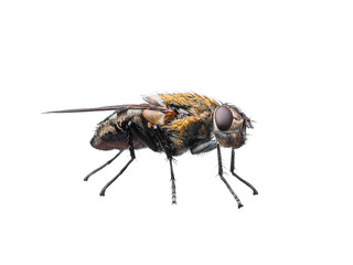 Ugly Diptera Fly Insect Isolated on White Background
