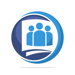 icon logo with the concept of document management support team