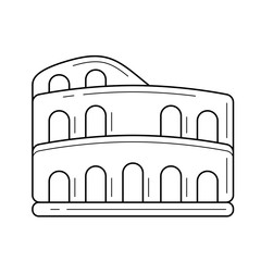 Colosseum vector line icon isolated on white background. Colosseum line icon for infographic, website or app. Icon designed on a grid system.