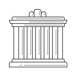 Palace Athens vector line icon isolated on white background