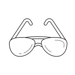 Sunglasses vector line icon isolated on white background. Sunglasses line icon for infographic, website or app. Icon designed on a grid system.