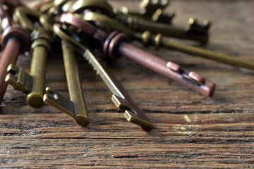 Antique House Keys Close Up