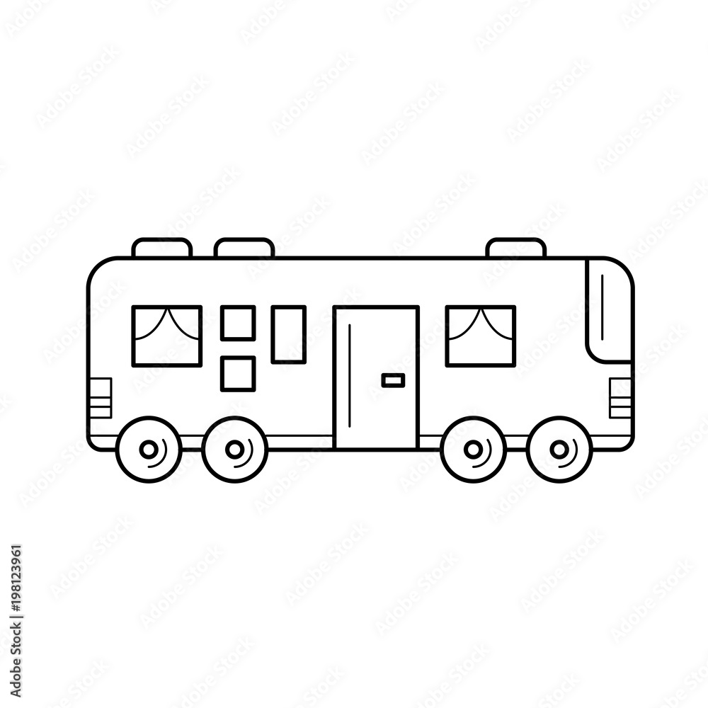 Canvas Prints travel bus vector line icon isolated on white background. travel bus line icon for infographic, webs