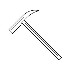 Ice ax vector line icon isolated on white background. Ice ax line icon for infographic, website or app. Icon designed on a grid system.