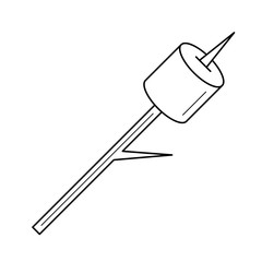 Marshmallow vector line icon isolated on white background