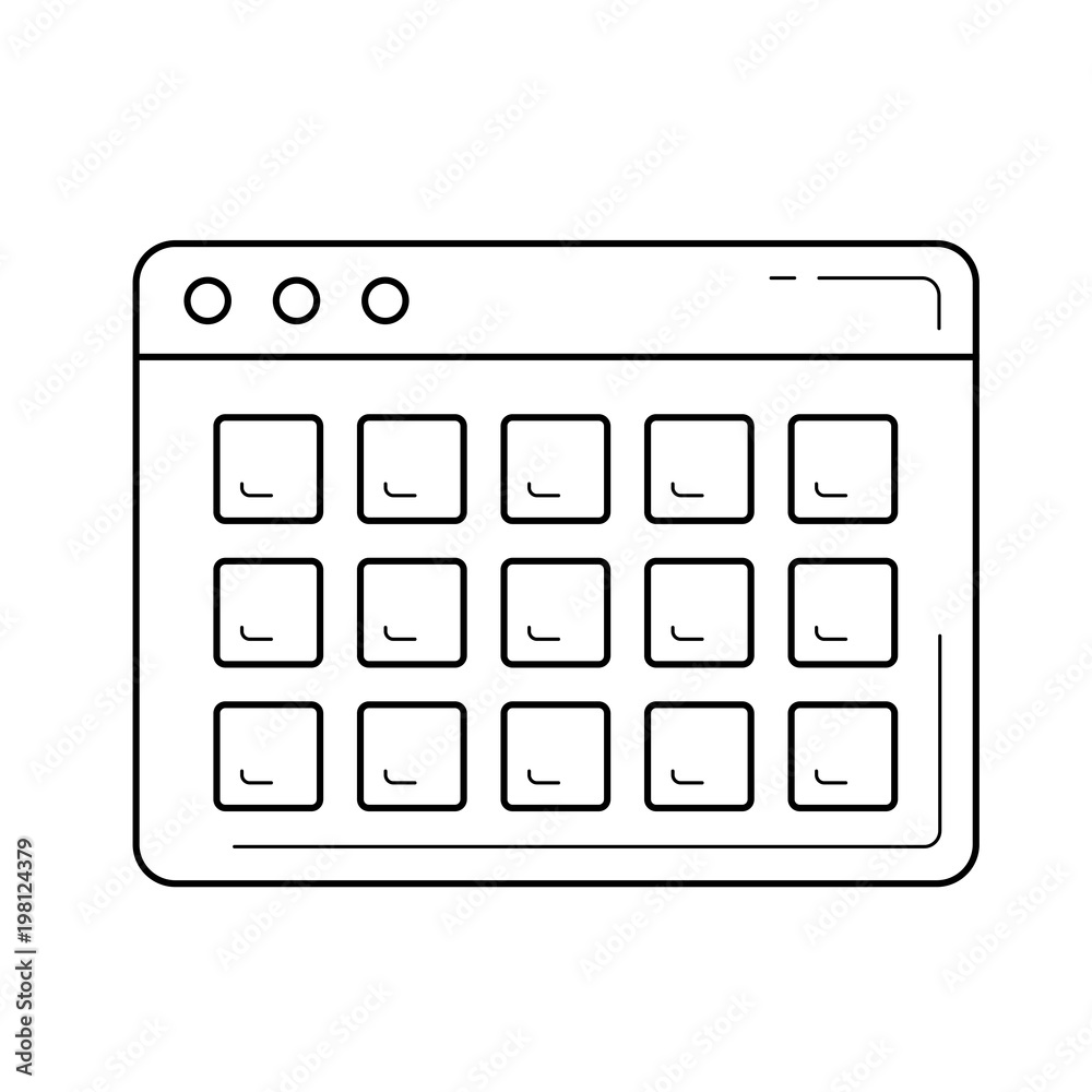 Poster data structure vector line icon isolated on white background