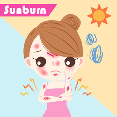 woman with sunburn problem