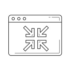 Fototapeta premium Collapse line icon isolated on white background. Vector line icon of collapse for infographic, website or app.