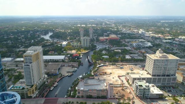 Tarpon River Fort Lauderdale Florida aerial video