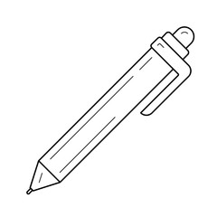 Pen ballpoint vector line icon isolated on white background. Pen ballpoint line icon for infographic, website or app. Icon designed on a grid system.