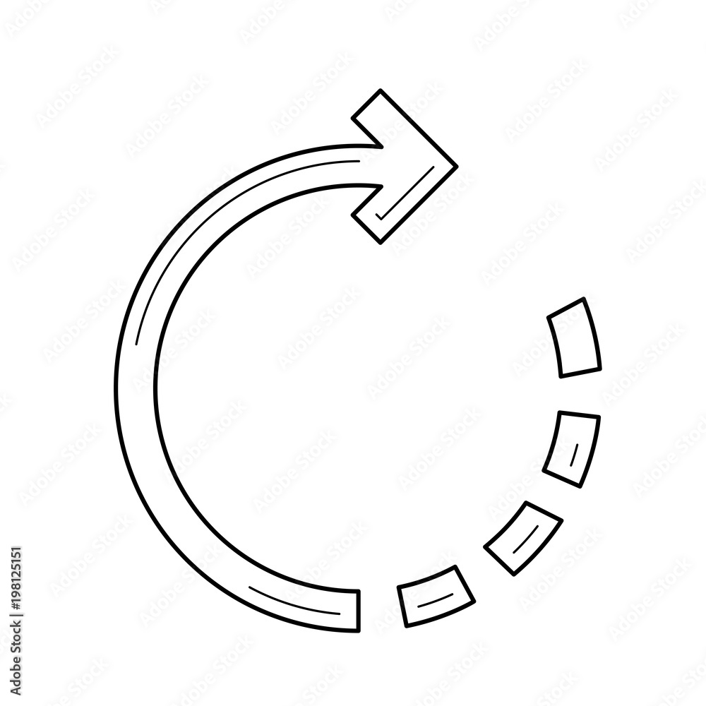 Poster rotate object vector line icon isolated on white background