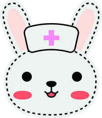 A nurse white rabbit