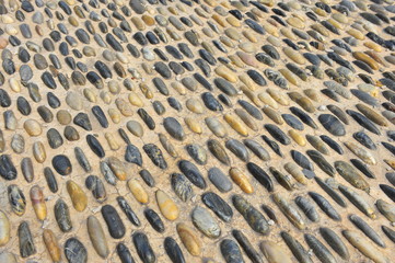 The pebbles on the ground
