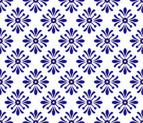 blue floral seamless pattern