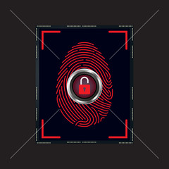 Fototapeta premium Fingerprint Scan Icon 