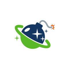 Planet Bomb Logo Icon Design