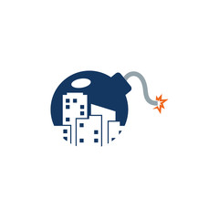 Town Bomb Logo Icon Design