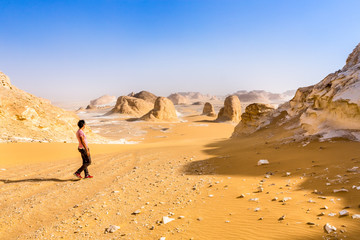 White Desert at Farafra in the Sahara of Egypt. Africa.