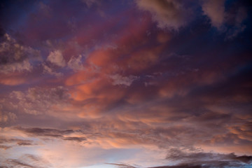 Naklejka na ściany i meble beautiful sunset cloudy sky