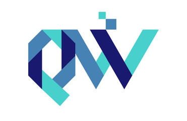 QW Digital Ribbon Letter Logo
