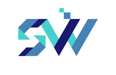 SW Digital Ribbon Letter Logo
