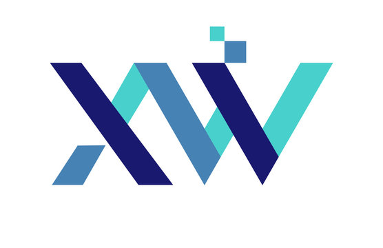XW Digital Ribbon Letter Logo
