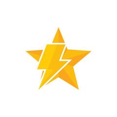Obraz premium Power Star Logo Icon Design