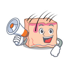 With megaphone skin character cartoon style