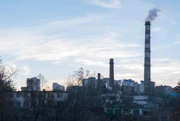 Fumes from the heating pipes of Chisinau