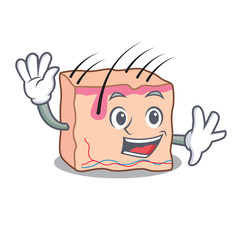 Waving skin character cartoon style