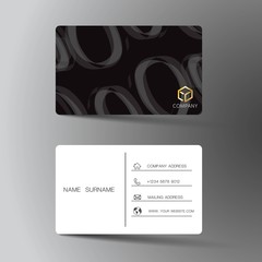 Modern business card template design. With inspiration from the abstract. Contact for company. Two sided black and white on the gray background. Vector illustration.