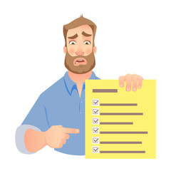 man holding checklist