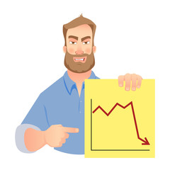 man holding graphs