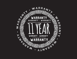 11 years warranty icon vintage rubber stamp guarantee