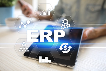Fototapeta premium Enterprise resources planning business and technology concept.