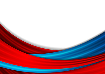 Blue and red abstract smooth waves background