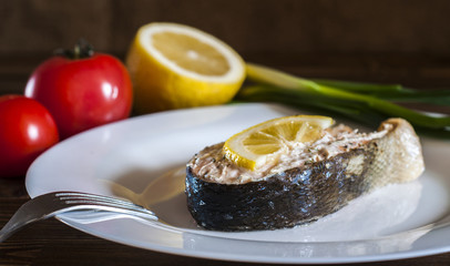 семга запеченная с овощами