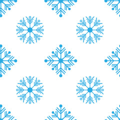 Seamless vector pattern with detailed snowflakes