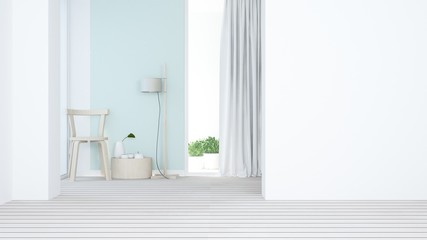 Relax space in condominium - 3d rendering minimal japanese