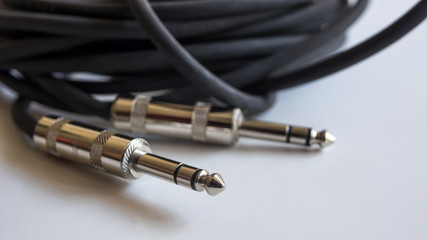 Close up audio jacks