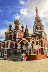 Fototapeta na wymiar The Holy Epiphany Russian Orthodox Church in the city of Kurgan, Russia.