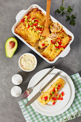 a portion of enchilada on plate